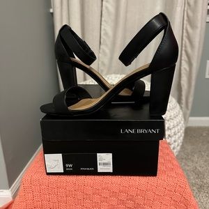 Lane Bryant Black Strappy Heels